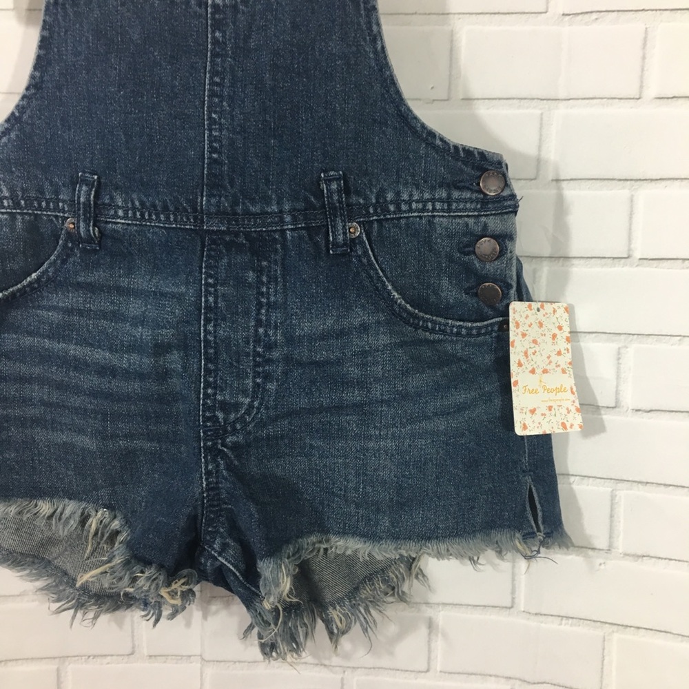 We The free NWT Denim overall shorts 25 - Picture 3 of 8
